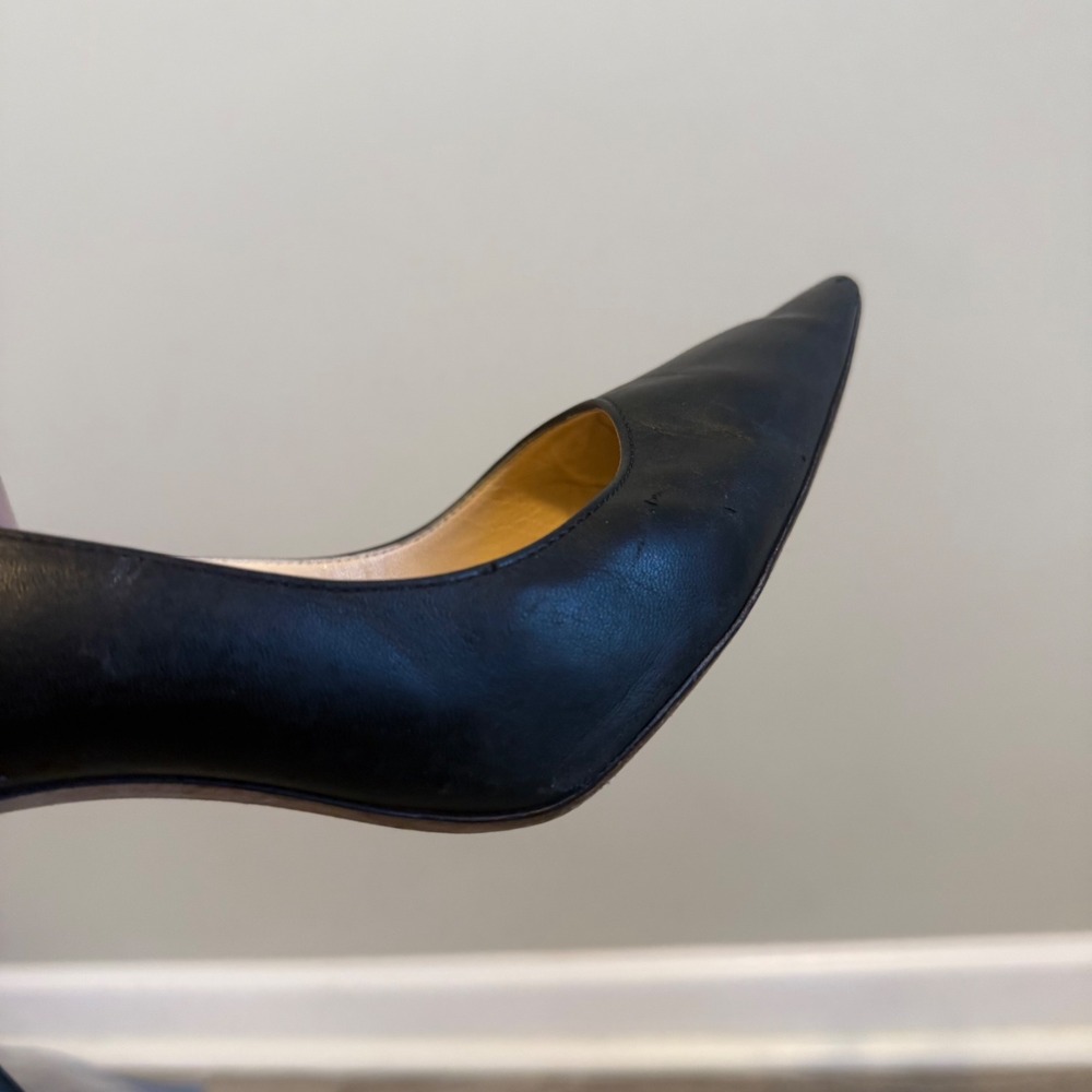 Jimmy Choo Black Leather Pointed Toe Stiletto Pumps Heels IT 38 US 8 - Picture 12 of 16